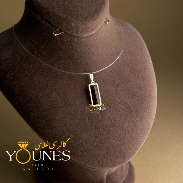 آویز طلا سنگ عقیق تیره